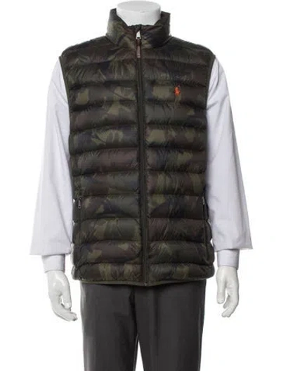 Pre-owned Polo Ralph Lauren Camouflage Print Vest In Green