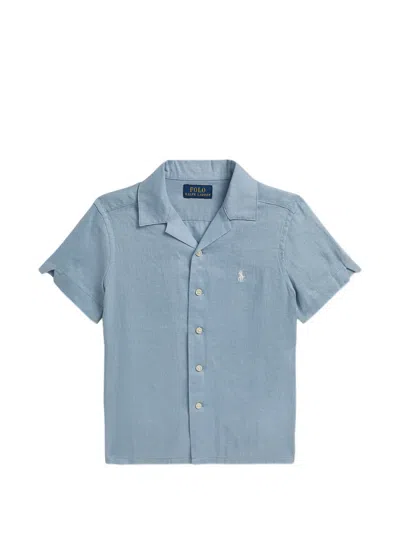 Polo Ralph Lauren Kids' Camp-collar Shirt In Blue