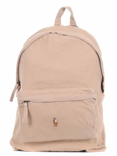 Polo Ralph Lauren Canvas Backpack In Beige