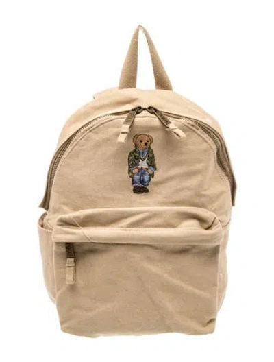 Pre-owned Polo Ralph Lauren Canvas Backpack In Neutral