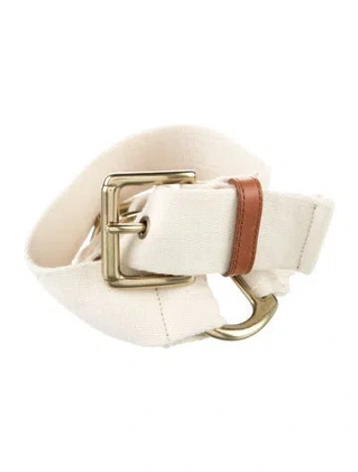 Pre-owned Polo Ralph Lauren Canvas Belt In Neutrals