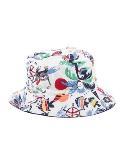 Pre-owned Polo Ralph Lauren Canvas Bucket Hat In White