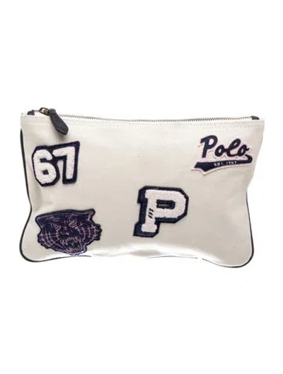 Pre-owned Polo Ralph Lauren Canvas Clutch In Neutral