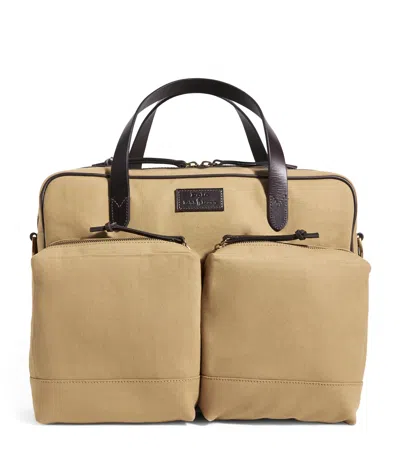 Polo Ralph Lauren Canvas Commuter Bag In Beige