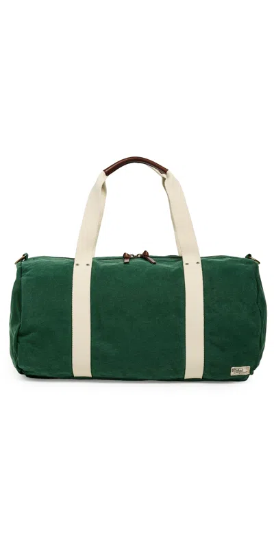Polo Ralph Lauren Canvas Duffle Bag Green/cream In Multi