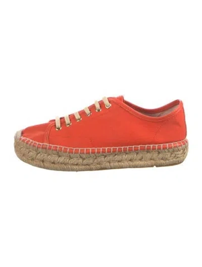 Pre-owned Polo Ralph Lauren Canvas Espadrille Sneakers In Orange