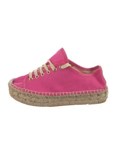 Pre-owned Polo Ralph Lauren Canvas Espadrille Sneakers In Pink