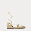Polo Ralph Lauren Canvas Lace-up Espadrille In Tan