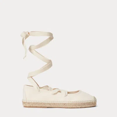 Polo Ralph Lauren Canvas Lace-up Espadrille In White