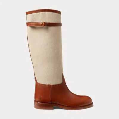 Polo Ralph Lauren Canvas-leather Riding Boot In Multi