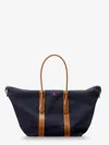 Polo Ralph Lauren Canvas Shoulder Bag With Embroidered Logo In Blue