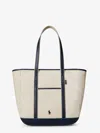 Polo Ralph Lauren Canvas Shoulder Bag With Leather Profiles