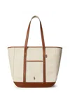Polo Ralph Lauren Canvas Shoulder Bag With Leather Profiles