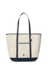 Polo Ralph Lauren Canvas Shoulder Bag With Leather Profiles