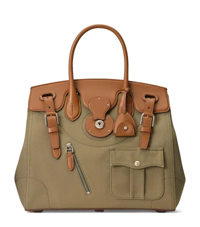 Polo Ralph Lauren Canvas Soft Ricky 33 Top-handle Bag In Green
