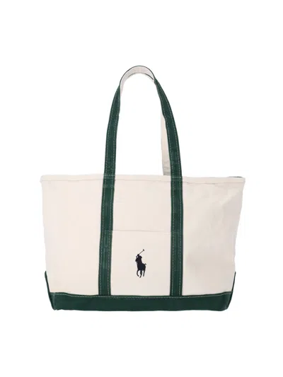 Polo Ralph Lauren Canvas Tote Bag In Cream