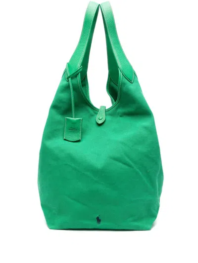 Polo Ralph Lauren Canvas Tote Bag In Green
