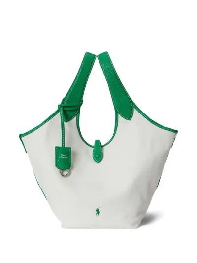 Polo Ralph Lauren Canvas Tote Bag In White