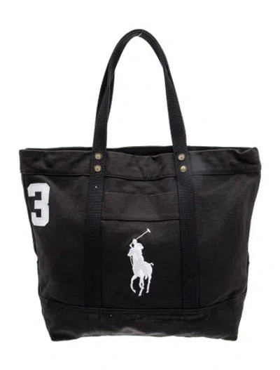 Pre-owned Polo Ralph Lauren Canvas Tote In Black