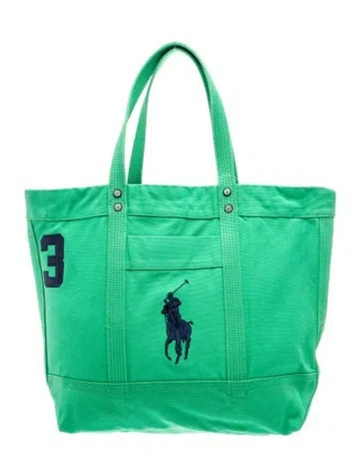 Pre-owned Polo Ralph Lauren Canvas Tote In Green
