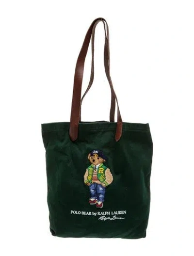 Pre-owned Polo Ralph Lauren Canvas Tote In Green