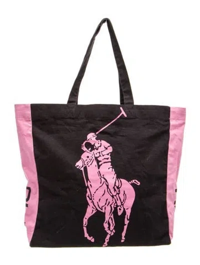 Pre-owned Polo Ralph Lauren Canvas Tote In Pink