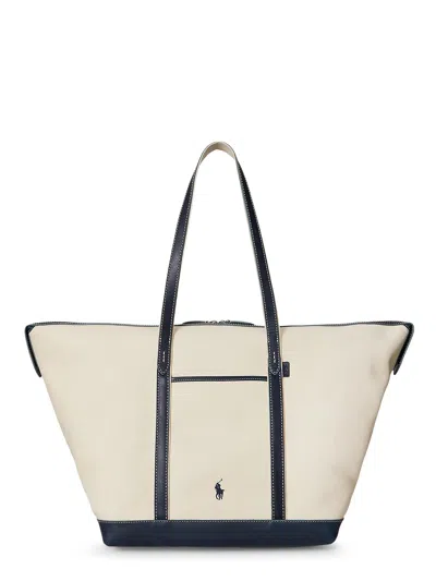 Polo Ralph Lauren Canvas Travel Bag With Leather Profiles