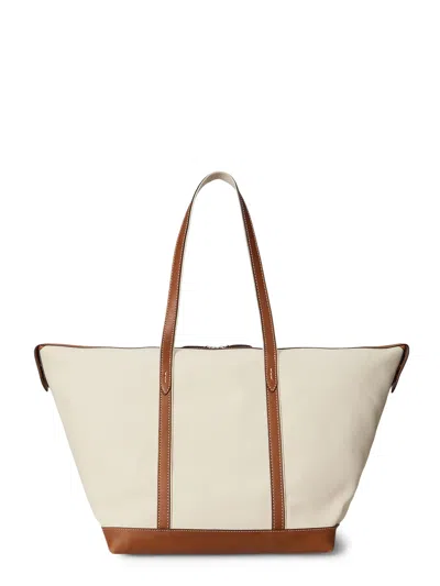 Polo Ralph Lauren Canvas Travel Bag With Leather Profiles