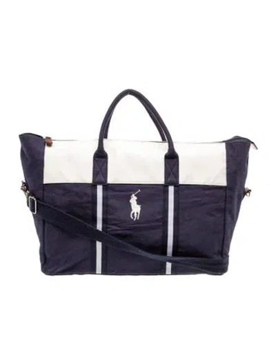 Pre-owned Polo Ralph Lauren Canvas Weekender Bag In Blue