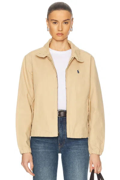 Polo Ralph Lauren Canvas Windbreaker Jacket In Vintage Khaki