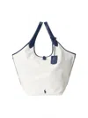 Polo Ralph Lauren Canvasa Tote Medium In White/ink In Multi