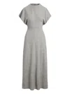 Polo Ralph Lauren Cap-sleeve Midi Dress In Gray