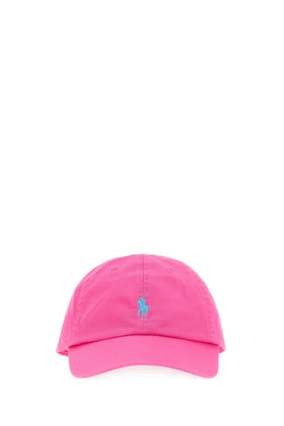 Polo Ralph Lauren Fuchsia Cotton Baseball Cap In Pink