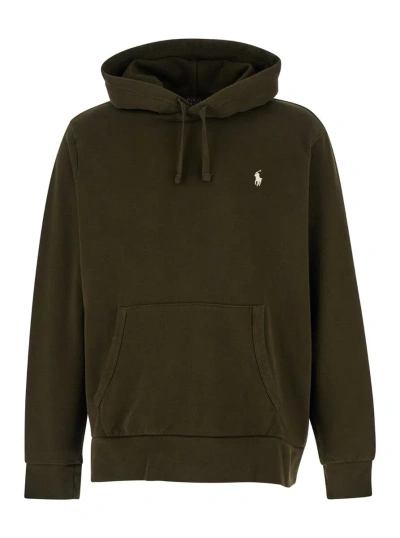 Polo Ralph Lauren Mens Alpine Heather Zip-front Long-sleeve Cotton-blend Jersey Hoody In Green