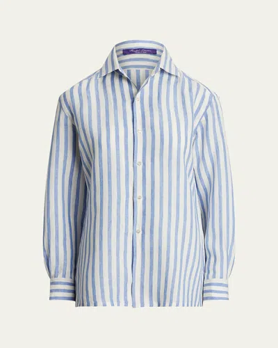 POLO RALPH LAUREN CAPRI STRIPED LINEN SHIRT
