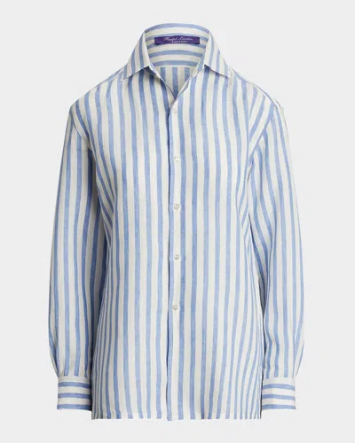 POLO RALPH LAUREN CAPRI STRIPED LINEN SHIRT