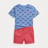 Polo Ralph Lauren Ralph Lauren Wagon Print Cotton T-shirt & Shorts Set In Woody Toss Print