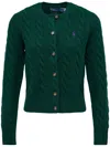Polo Ralph Lauren Wool And Cashmere Cable-knit Cardigan In Green