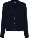 Polo Ralph Lauren Wool Cardigan With Dropped Shoulder Clothing In Blue