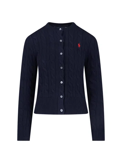 Polo Ralph Lauren Cardigan Logo In Blue