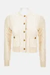 Polo Ralph Lauren Cardigan Cable Gold Btn In Neutral