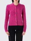 Polo Ralph Lauren Cable-knit Cashmere Blend Cardigan With Iconic Embroidered Pony In Pink