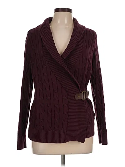 Pre-owned Polo Ralph Lauren Cardigan Sweater In Burgundy