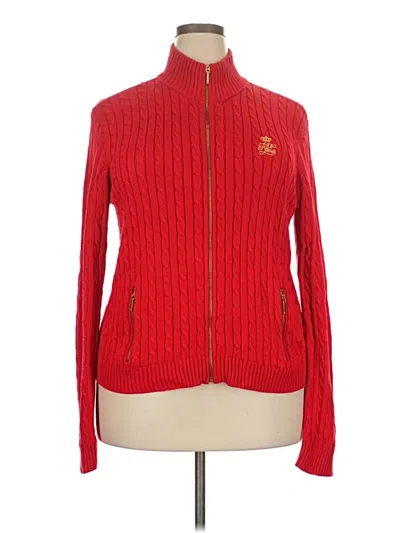 Pre-owned Polo Ralph Lauren Cardigan Sweater In Red