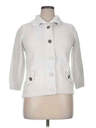Pre-owned Polo Ralph Lauren Cardigan Sweater In White