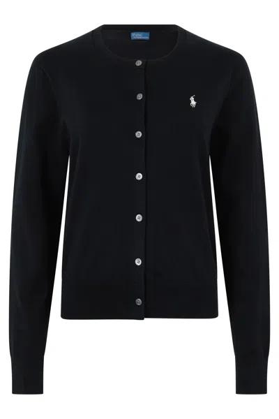 Polo Ralph Lauren Cardigan With Embroidery In Black