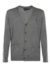 Polo Ralph Lauren Cardigan With Logo In Gray
