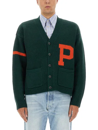 Polo Ralph Lauren Cardigan With Maxi Letter In Green
