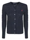 Polo Ralph Lauren Sky Cable Knit Sweater With Round Neckline In Blue