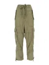 Polo Ralph Lauren Green Cargo Tapered Pants With Drawstring In Lyocell Blend Woman In Green